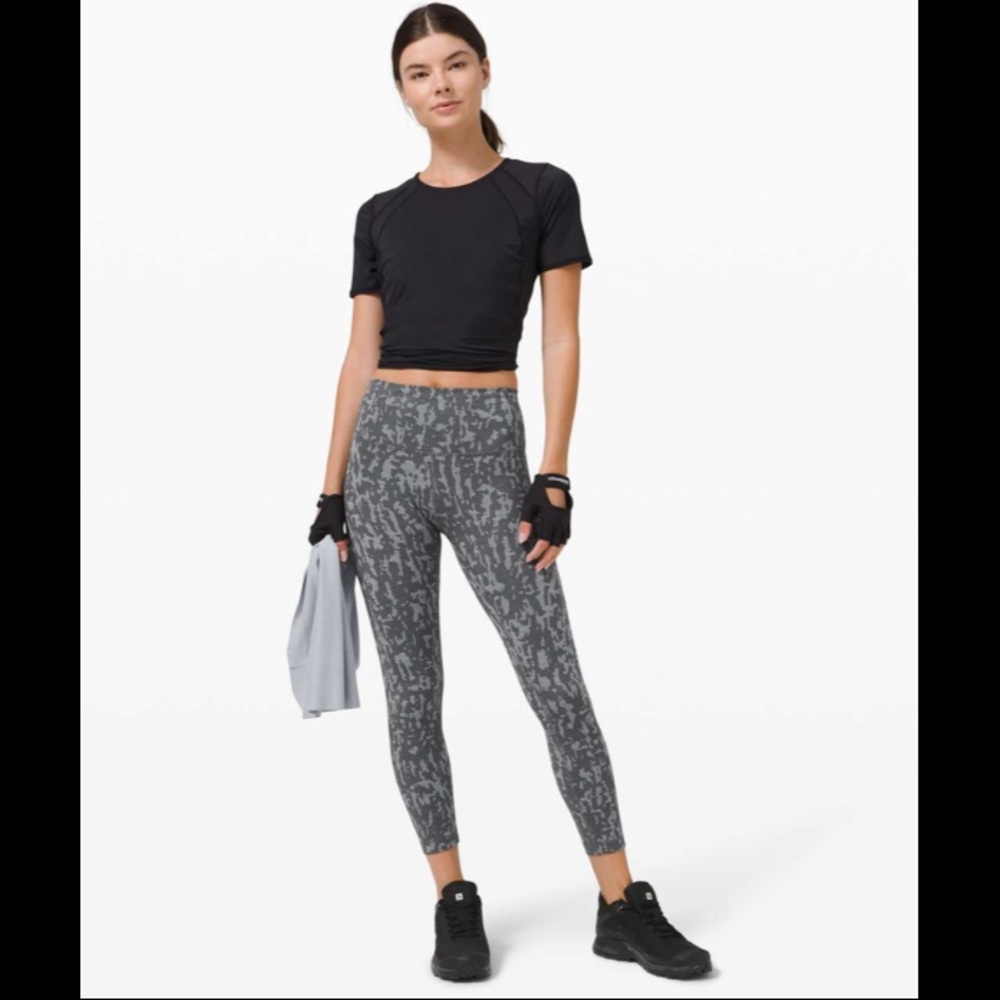 lululemon athletica Gray Patterned High-Rise Leggings